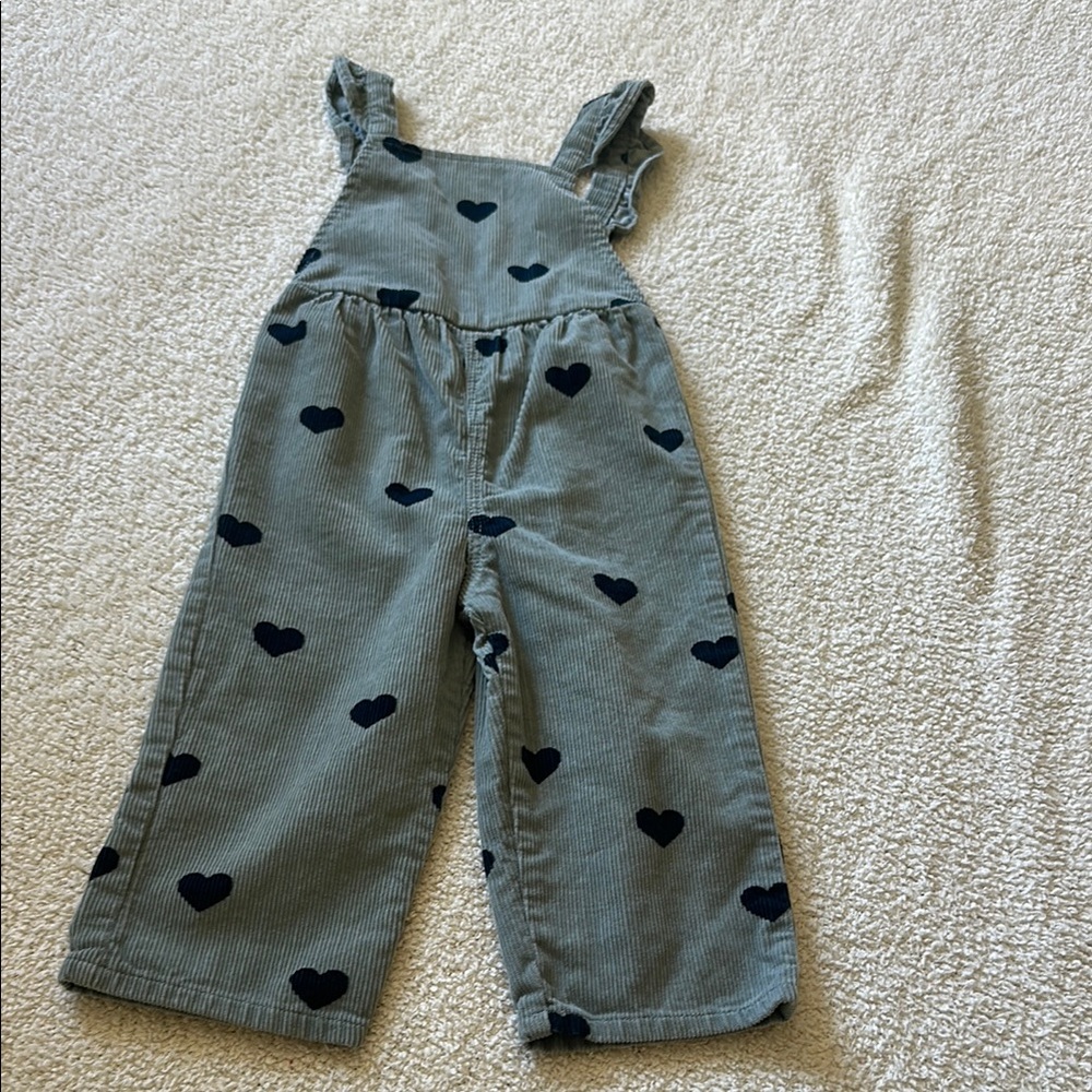 Zara Kids Blue Heart Print Overalls